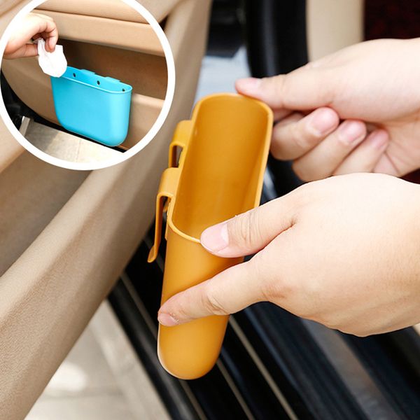 

car storage box phone garbage glasses holder car interior accessories sundries organizer auto door side hanging pocket trash bin