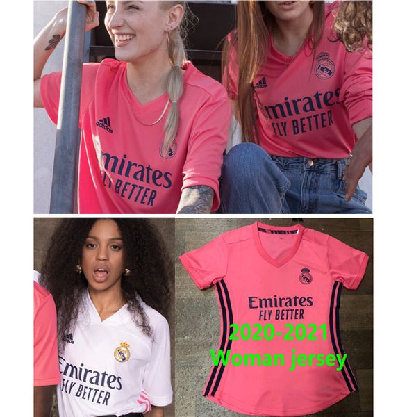 

2020 2021 real madrid women jerseys female woman camiseta home away maillot #7 hazard 20 21 girl football shirt soccer uniforms kids set, Black;yellow