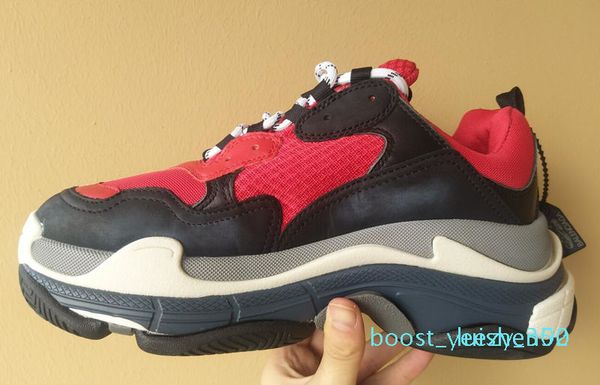 

multi luxury triple s designer low old dad sneaker combination soles mens womens fashion casual shoes high size 36-45 b35, Black