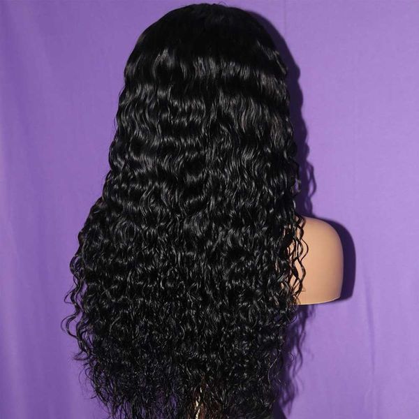 

type brazilian water wave lace front human hair wigs for women preplucked hairline 13x6 water curly lace front wig, Black