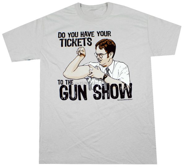 

the office dunder mifflin dwight gun show t-shirt grey mens tv show tee summer streewear sizes-3xl