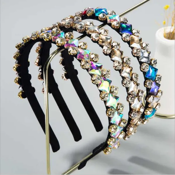 

fashion diamond hair accessories glass diamond baroque headband women fashion dinner bridal headbands
