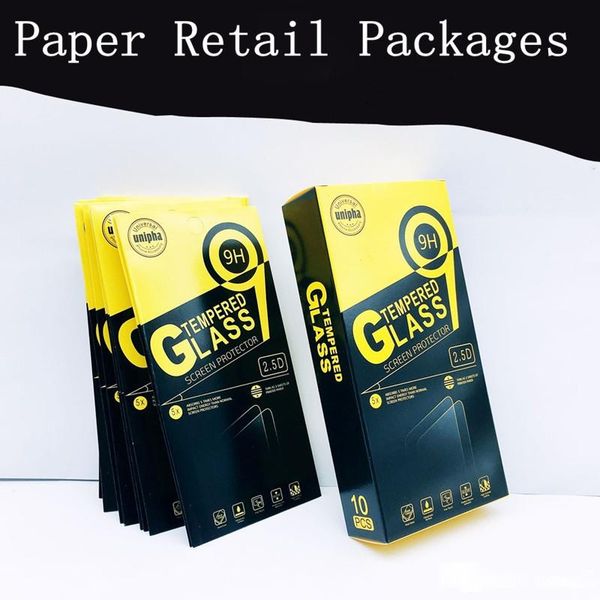 

empty retail package paper boxes 10pcs in each box packaging for premium 9h tempered glass screen protector iphone samsung huawei sony