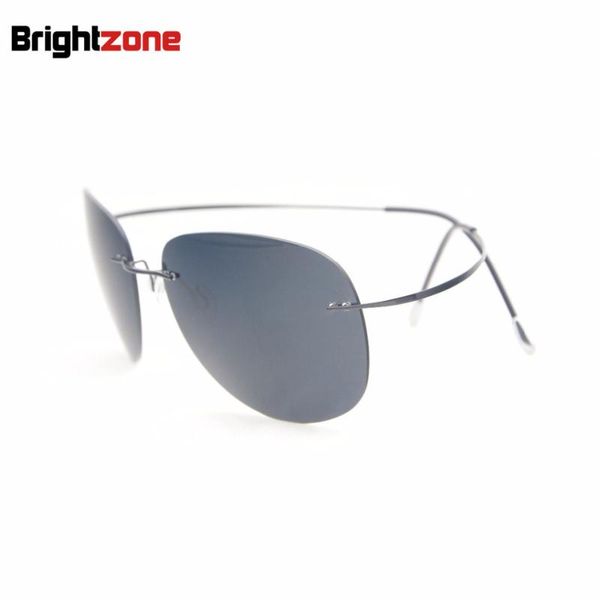 

sunglasses ultra-light brightzone rimless titanium frame polarized oversizes sun shaded glasses protecteye anti-uva uvb, White;black