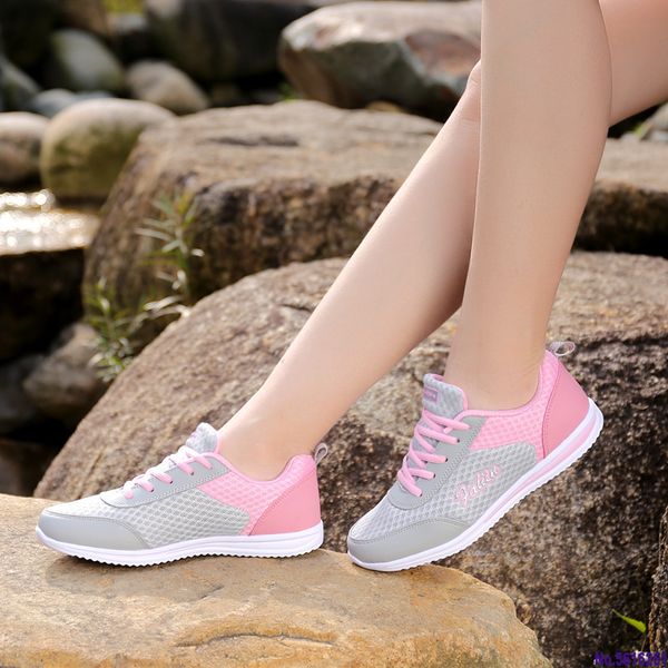 

2020 fashion women sneakers breathable air mesh shoes for women summer outdoor female flats fashion women's shoes, Black