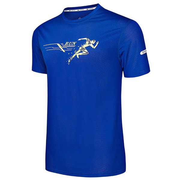 

2020 polyester gym shirt sport t shirt men short sleeve running men workout training tees fitness sport t-shirt, Black;blue