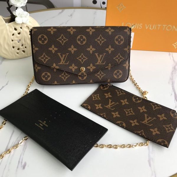 

retro type womens leather chain crossbody bag card holder wallet purses clutches handbag luxury designer lady shoulder bags