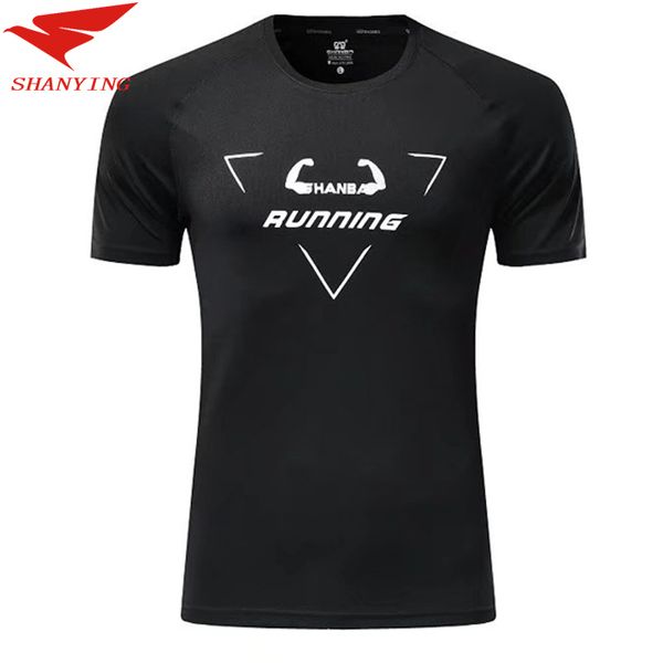 

quick dry compression men's short sleeve t-shirts running shirt fitness tight tennis soccer jersey gym basketball sportswear, Black;blue