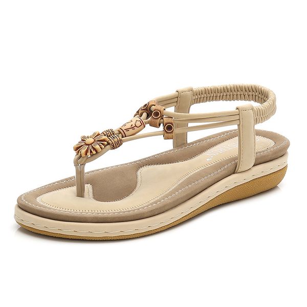 

the new summer 2020 fashion sandals for women bohemian wedge heels for women sandals casual round head plover shoes, Black