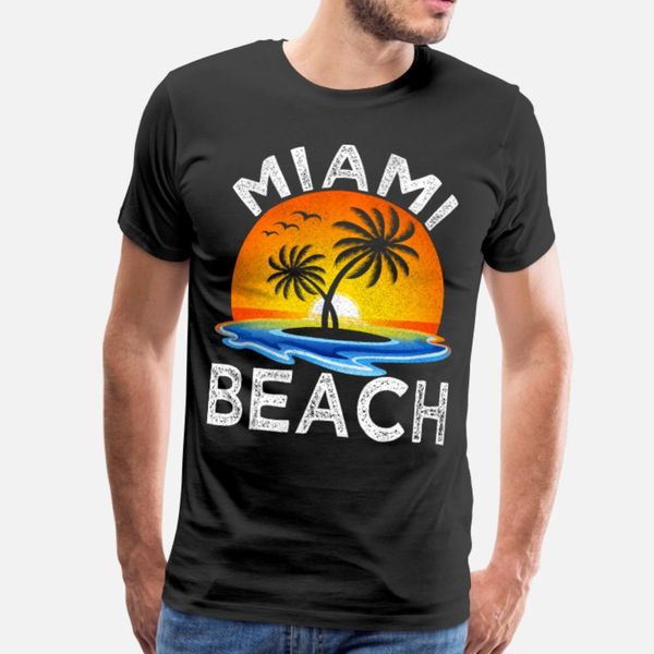

miami beach retro summer usa gift t shirt men print 100% cotton size s-3xl costume famous humor spring autumn letters shirt