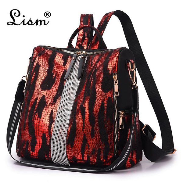 

shiny ladies backpack 2020 new autumn and winter large-capacity casual fashion travel bag college style bag