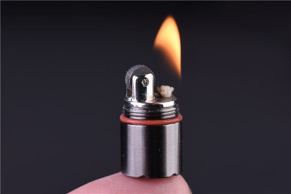 

the world's smallest kerosene lighter height 2.5cm/1.3cm capsule lighter portable metal miniature edc gear waterproof tiny peanut light