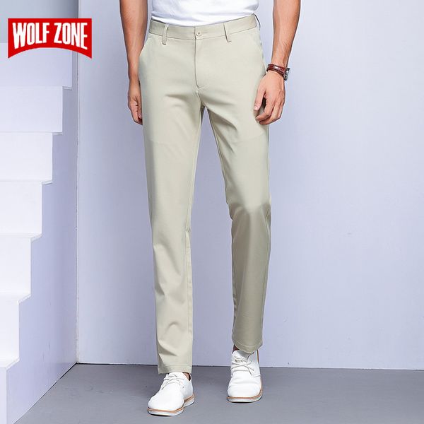 

fashions spring summer long pants men brand business casual black blue khaki stretch slim fit trousers mens