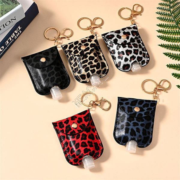 

hand sanitizer holder cover keychains bags leopard snake print 30ml hand sanitizer bottle student schoolbag keychain leather case 2020 d9111, Blue