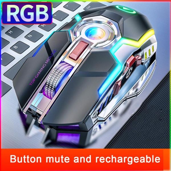 

2.4g wireless optical gaming mouse usb rechargeable soundless mouse 1600dpi 7 keys rgb led backlit usb mice for lapcomputer