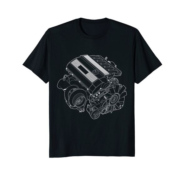 

2019 fashion modern turbo race header 6 engine tee shirt