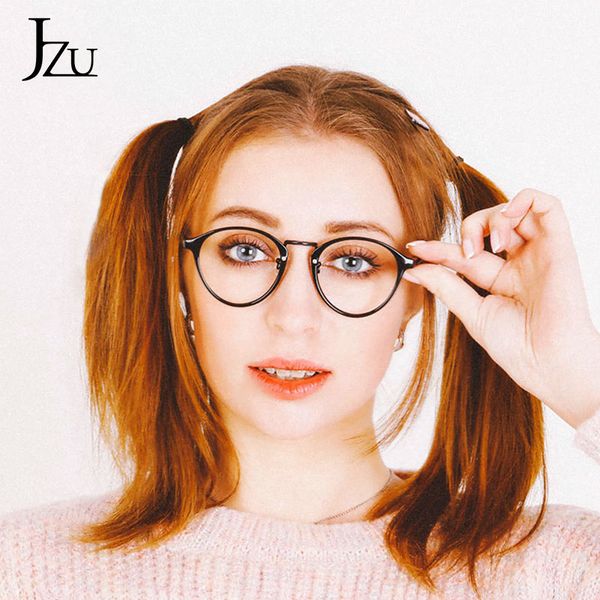 

transparent frame round ladies glasses men and women transparent ultra-light glasses computer fashion for m, White;black