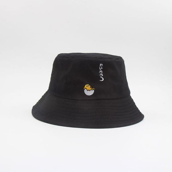 

hat female spring and summer cartoon fisherman hat japanese soft girl fashion embroidery outdoor travel sunshade, Blue;gray
