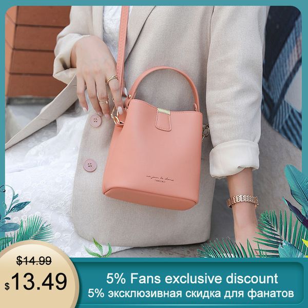 

fosizzo shoulder bag case pu leather bucket wallet case for iphone handbags soft womens hand bag 2020 autumn winter fs5175