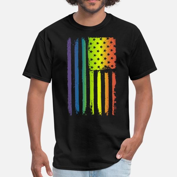

gay pride american lgbt rainbow flag t shirt men create short sleeve s-xxxl basic solid loose new style summer style original shirt