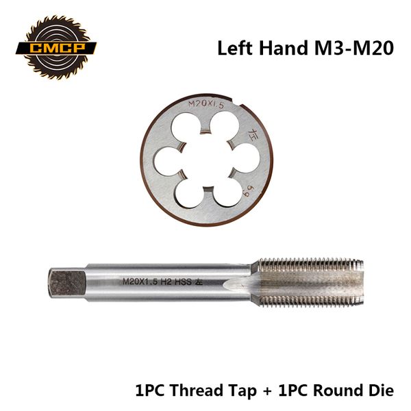 

cmcp 2pcs hss m3 m6 m8 m10 m12 m14 m16 m18 m20 метрическая tap thread and die set left hand machine screw tap буровое долото round die
