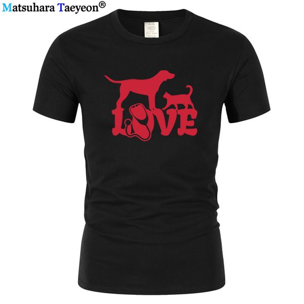 

veterinary t-shirt casual 100% cotton animal friendly men's summer funny short sleeve brand clothing tshirt, White;black