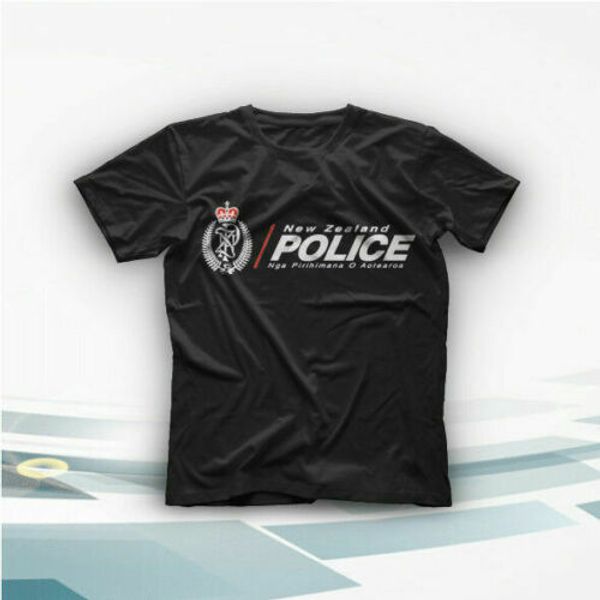 

new zealand police cops rare navy black t-shirt men 2020 brand clothing tees casual designing t shirts