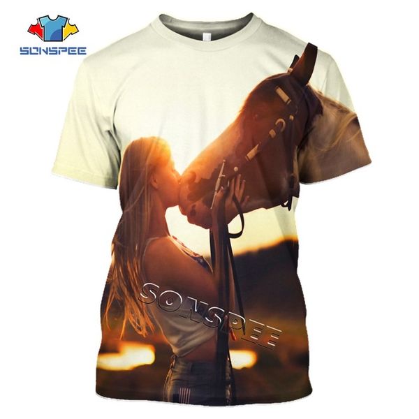 

summer animal horse homme pullover clothing 3d print shirts hentai kawaii plus size men clothing