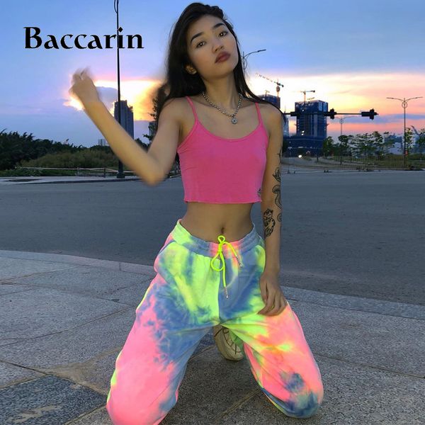 

baccarin tie dye women pants jogger loose sweatpants high waist 2020 autumn winter streetwear trousers clothes casual bottoms, Black;white