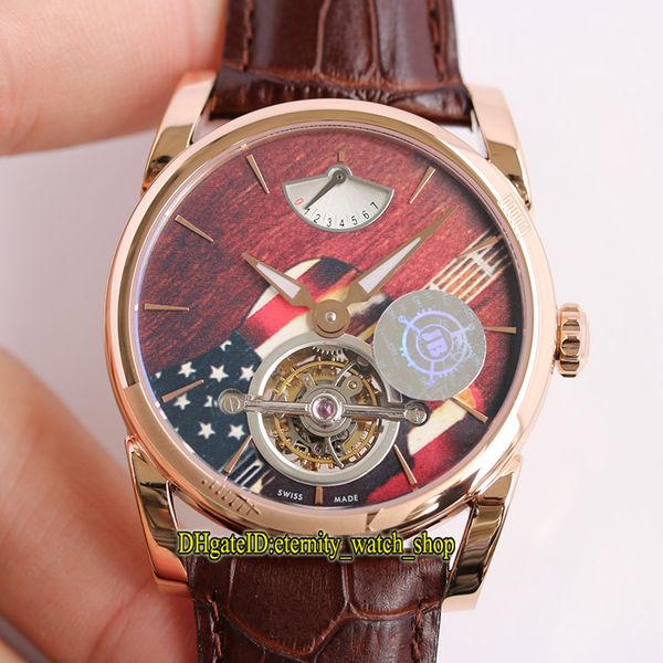 

jb mjf limited edition tonda pfs251-1007000-ha1241 real tourbillon pf510 mechanical hand-winding men watch american flag guitar dial watches, Slivery;brown