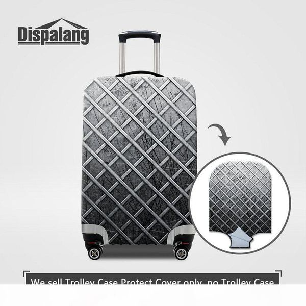 

stretch elastic travel bag protective cover for men metal plaid pattern luggage protector covers for 18 20 22 24 26 28 30 inch trolley cases, Black