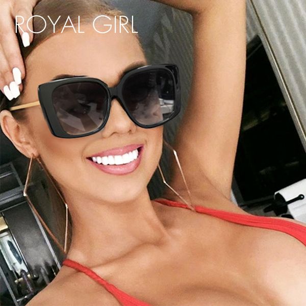 

royal girl 2020 new fashion oversized women sunglasses classic square sun glasses lentes de sol mujer ss515, White;black
