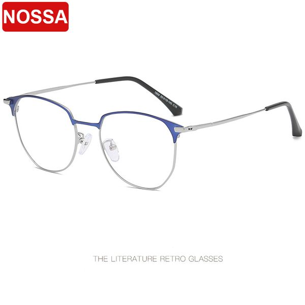 

trend metal korean fashion flat mirror exquisite full frame oval glasses for men and women can be equipped with glasses frames, Black