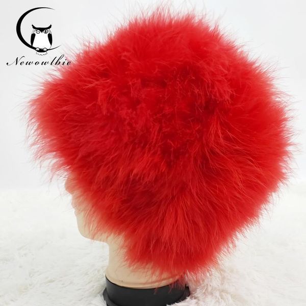 

2019 new natural ostrich hair turkey hair hat real fur hat winter warm bonnet women's clothing, Blue;gray