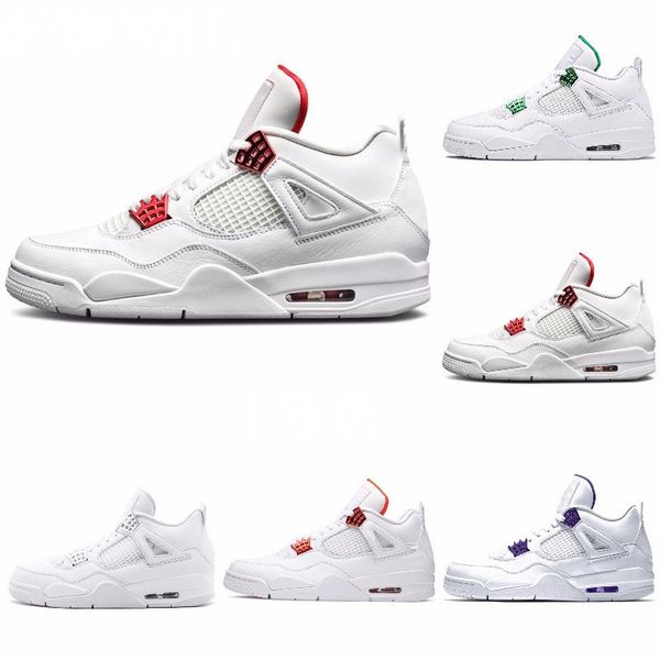 

cool grey 4 pure money metallic pack men basketball shoes 4s pine green court purple university orange red sneaker j#07-439