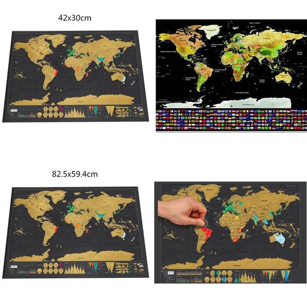 

blackboarddeluxe erase black world map scratch world wall sticker personalized travel scratch poster foil layer coating edition