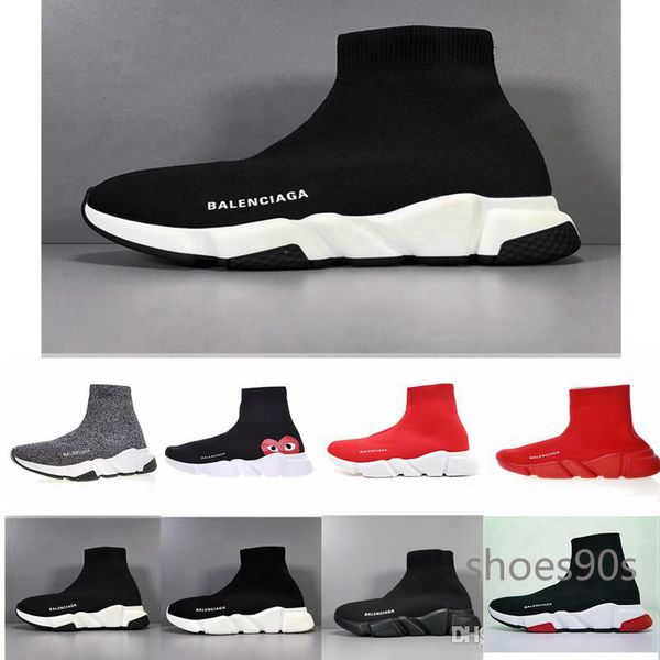 

new arrivlas s fashion luxurys for women men speed trainer off red triple black flat casual shoes sock boots mens shoes slipper08