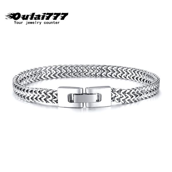 

2020 wholesale stainless steel men bracelet mens male link chain on hand accessories charm chains bracelets bangles rock style, Black