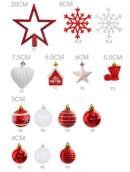

80pcs christmas tree decorations balls bauble xmas party hanging ball ornament decorations for home christmas gift 2021 new year