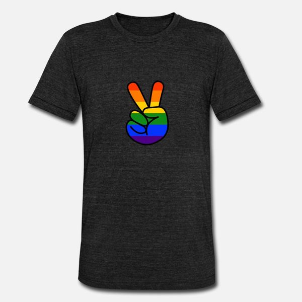 

peace finger lgbt gay pride coming out t shirt men character cotton euro size s-3xl clothes loose funny casual spring letter shirt
