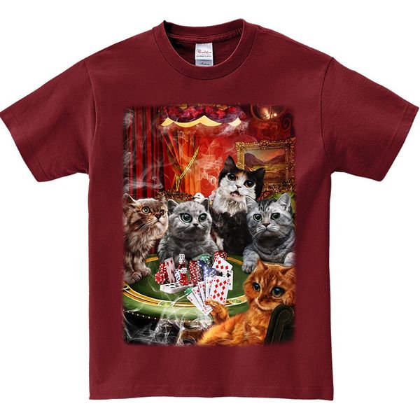 

gambling cat poker room scene men women kids short sleeve tee shirt printstartee graphic japan gift for him dad her mom