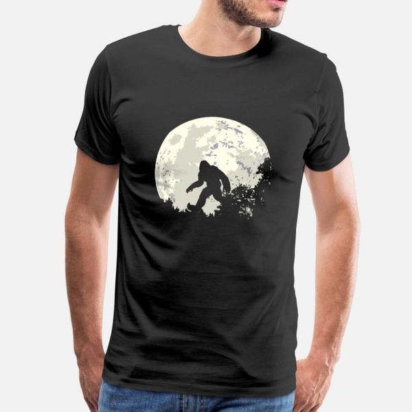 

bigfoot sasquatch moon t shirt men printing cotton round neck normal anti-wrinkle new style summer style kawaii shirt