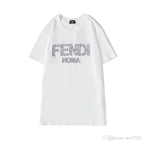 

20ss mens designer t shirt ff men women couples casual short sleeve mens round neck tees s-2xl, White;black