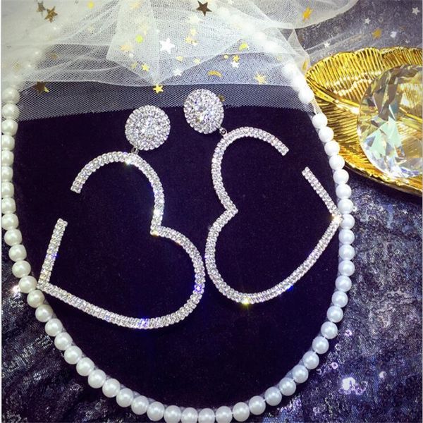 

exaggeration broken heart female brand earrings ins fashion design women trendy studs personality charm girls punk earring, Golden