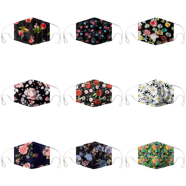 

sequins print mask breathable foldable mouth masks anti dust washablesunscreen masks face mask designer printed mask#563, Black