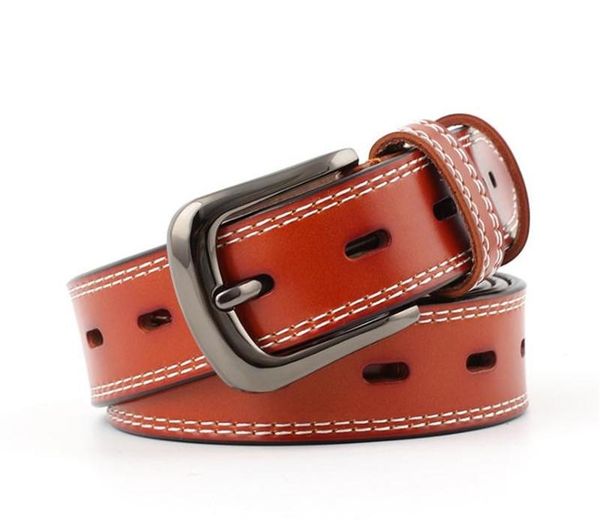 

lannyqveen new ladies 100% genuine leather belt female belts cowskin designer jeans belts for women student ing, Black;brown