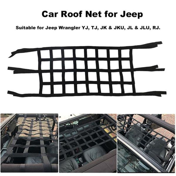

heavy duty sunshade soft roof net exterior network storage cover car hammock cargo rest bed for jk 07-18