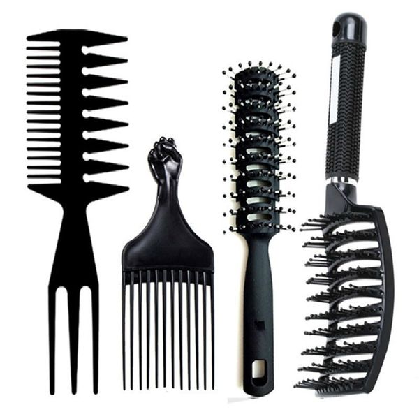 

professional hair brush set for men or women hair styling choose barber dyeing cutting coloring brush man hairstyling tool, Silver