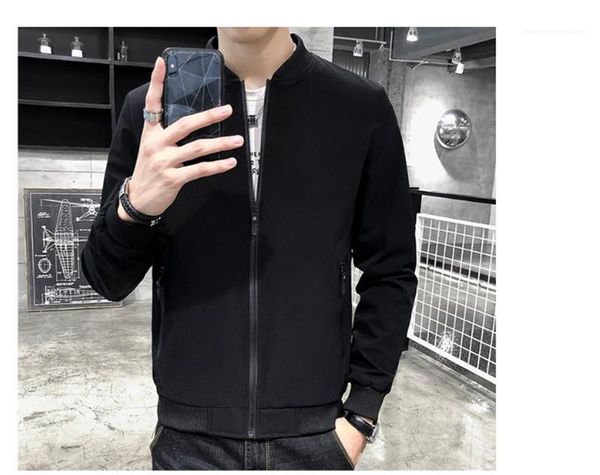 

jackets mens crew neck soild color clothing mens designer sport coat zipper cardigan with packet casual, Black;brown