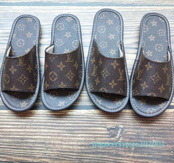 

2020 new arrivals mens womens summer sandals beach slide casual slippers ladies comfort shoes print leather flowers bee 36-46c4 s01, Black